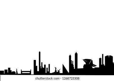 silhouette of a modern city