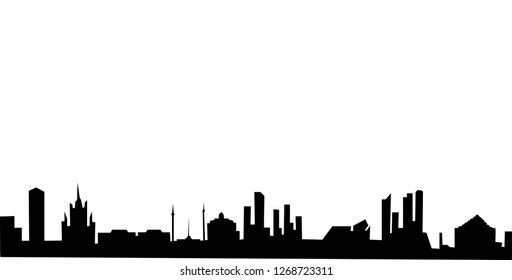 Silhouette Modern City Stock Vector (Royalty Free) 1268723311 ...