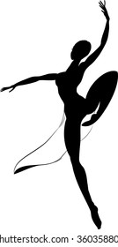 silhouette of modern dancer