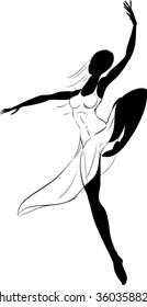 silhouette of modern dancer