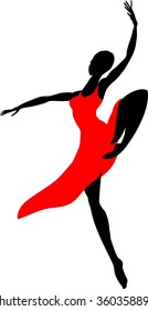 silhouette of modern dancer