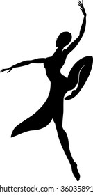 silhouette of modern dancer