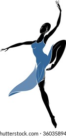 silhouette of modern dancer