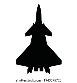 silhouette modern jet fighter vector design