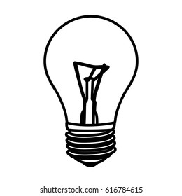silhouette modern light bulb off vector illustration