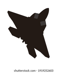 silhouette modern military jetfighter vector graphic