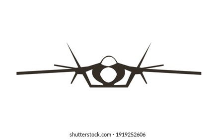 silhouette modern military jetfighter vector graphic