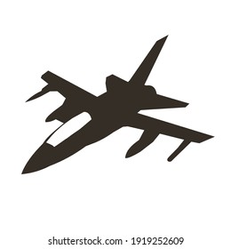 silhouette modern military jetfighter vector graphic