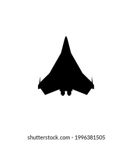 silhouette modern military jetfighter vector graphic