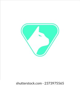 silhouette modern minimalist animal cat or dog head logo design, animal logo 
