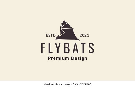 silhouette modern shape bat fly logo vector icon illustration design