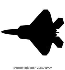 Silhouette of a modern stealth fighter