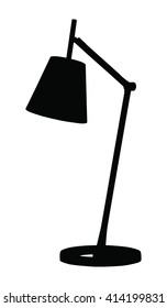 Silhouette of modern table lamp. Vector illustration