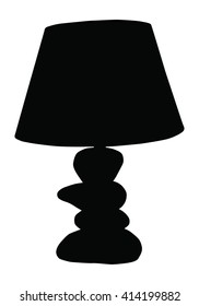 Silhouette of modern table lamp. Vector illustration