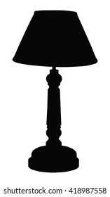 Silhouette of modern table lamp. Vector illustration