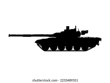 Silhouette de un tanque moderno. Vector.