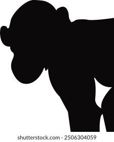 silhouette of a monkey - monkey design