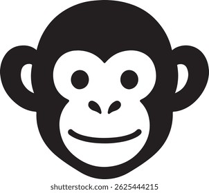 A silhouette monkey face vector