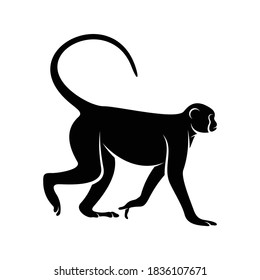 Silhouette monkey vector illustration design simple