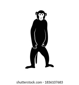 Silhouette monkey vector illustration design simple