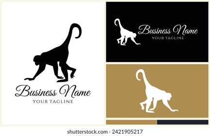 silhouette monkey vector logo template