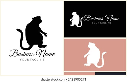 silhouette monkey vector logo template
