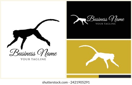 silhouette monkey vector logo template