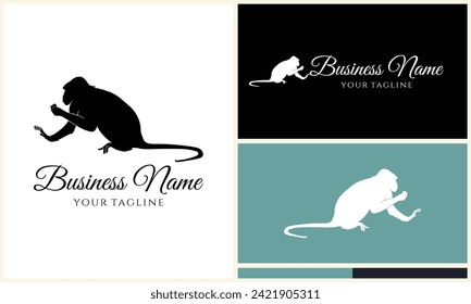 silhouette monkey vector logo template