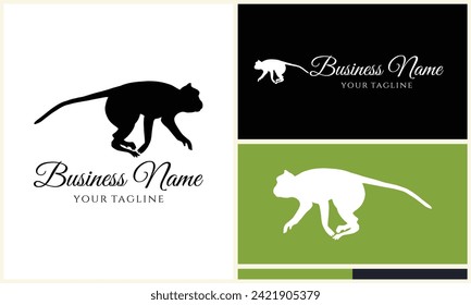 silhouette monkey vector logo template