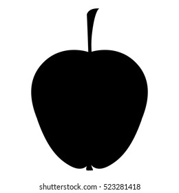 silhouette monochrome of apple with stem