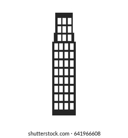 silhouette monochrome of building skyscraper vector illustration