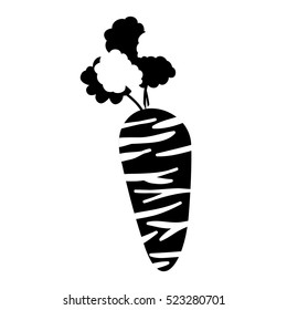 silhouette monochrome with carrot vegetable