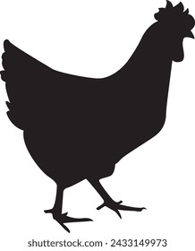 silhouette monochrome color with chicken