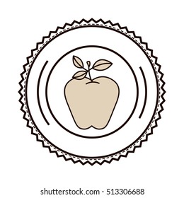 silhouette monochrome of dish with apple