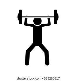 silhouette monochrome with man weightlifting