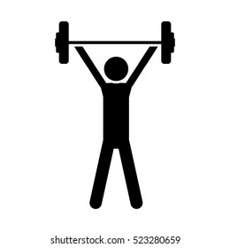 silhouette monochrome with man weightlifting