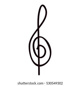 silhouette monochrome with sign music treble clef