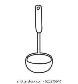 silhouette monochrome with soup ladle