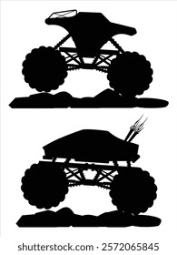 Silhouette of a Monster car in Action