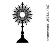 Silhouette of a monstrance icon symbol. Flat vector illustration