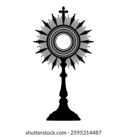 Silhouette of a monstrance icon symbol. Flat vector illustration