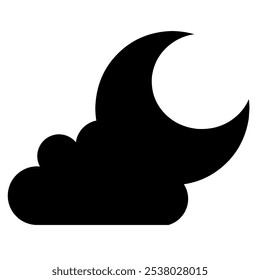 Silueta de la luna y las nubes Vector Stock