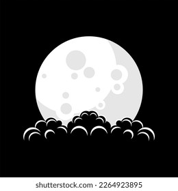 silhouette moon logo design template