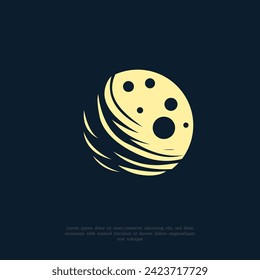 silhouette moon logo design template