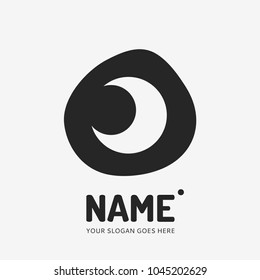 Silhouette of the moon on an abstract form. Vector logo design. Business concept icon.