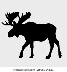 Silhouette Moose Male Art Elegant