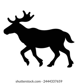 silhouette of a Moose on white