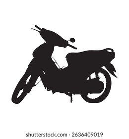 Silhouette of a Moped: Classic design motorcycle, emphasizing its iconic shape and vintage appeal.