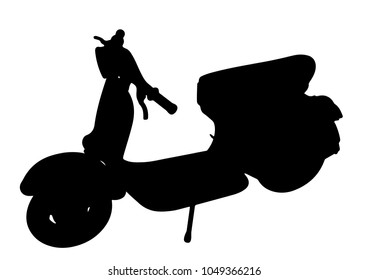 silhouette moped vector