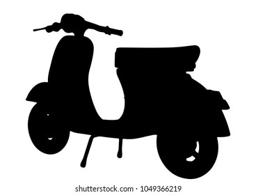 silhouette moped vector